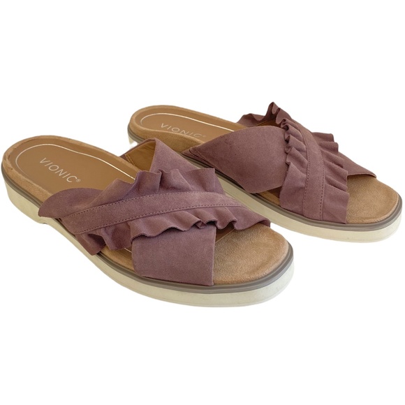 Vionic Azalea Mauve Suede Sandal Size 9 - Picture 4 of 11